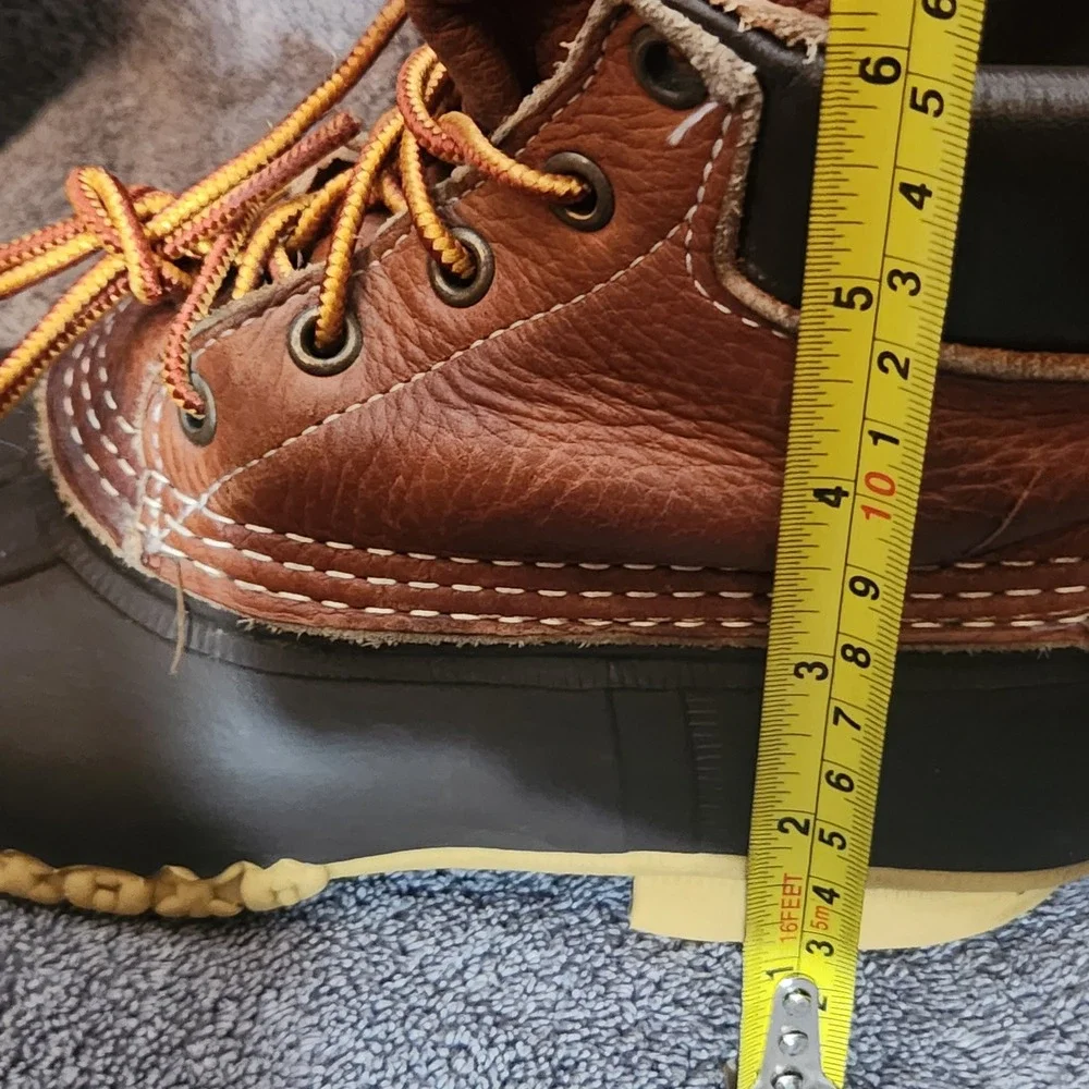 L.L.Bean Padded Collar Boots Women 7M Brown Duck Waterproof Leather Excellent